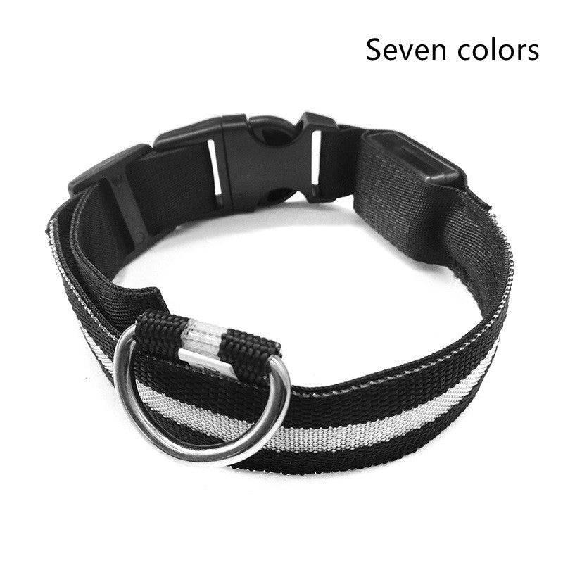 Nylon LED Pet Dog Luminous Collar, Flashing/Glow in Dark