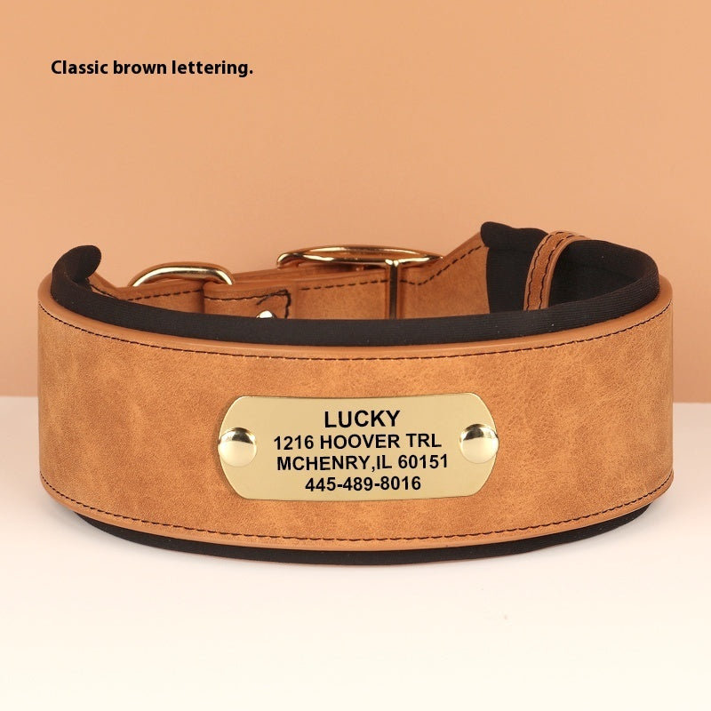 Widened Dog Collar With Anti Lock Lettering