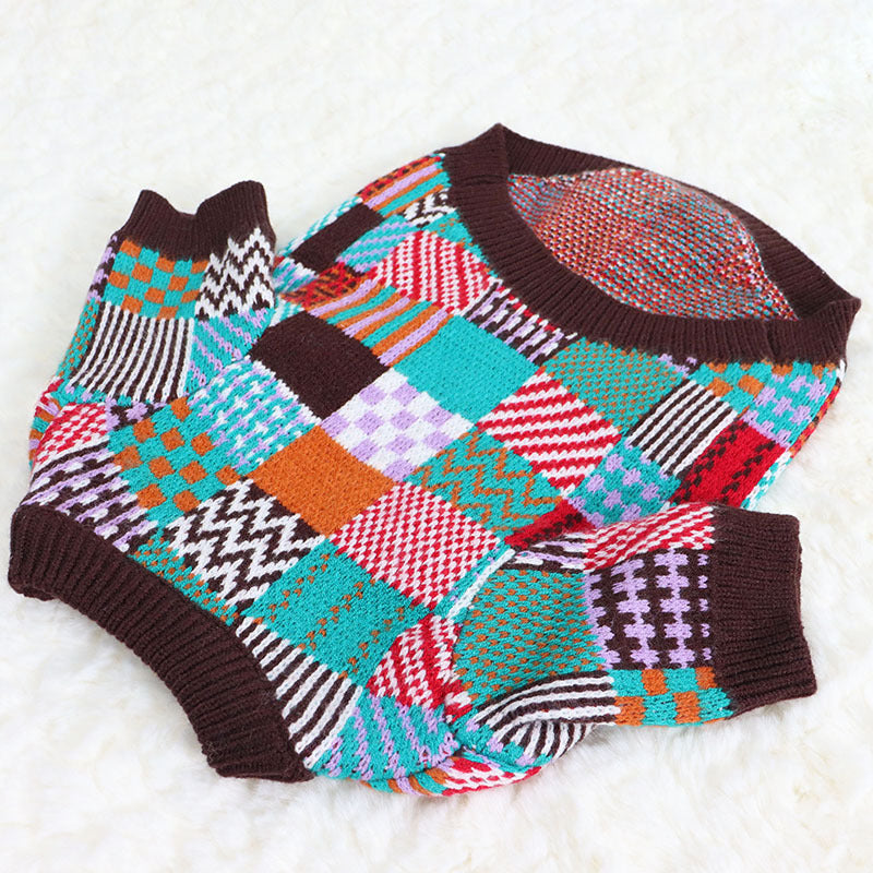 Fashion Contrast Dog Sweater