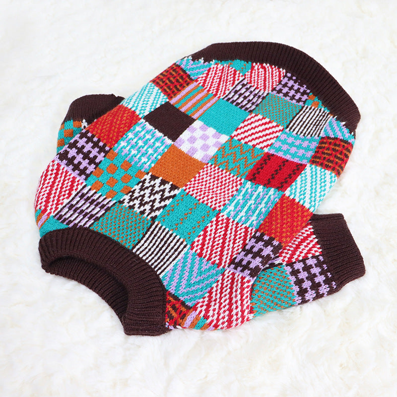 Fashion Contrast Dog Sweater