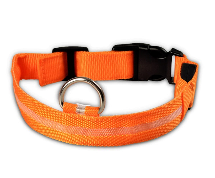 Nylon LED Pet Dog Luminous Collar, Flashing/Glow in Dark