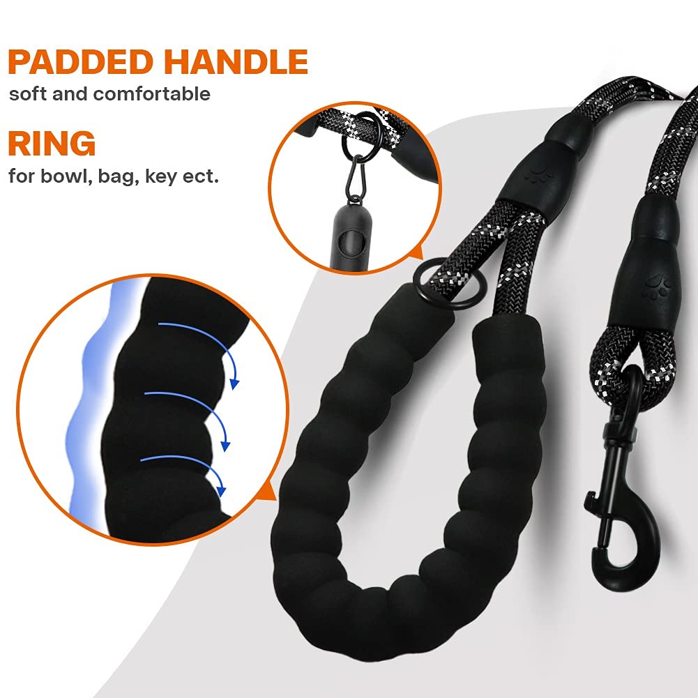 Dogs Leash, Reflective With Padded Handle