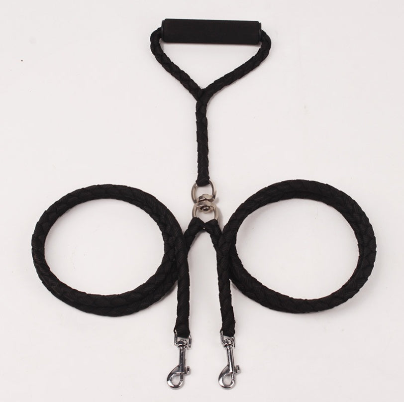 Double-ended, Hand-knitted, Braided Rope Dog Leash
