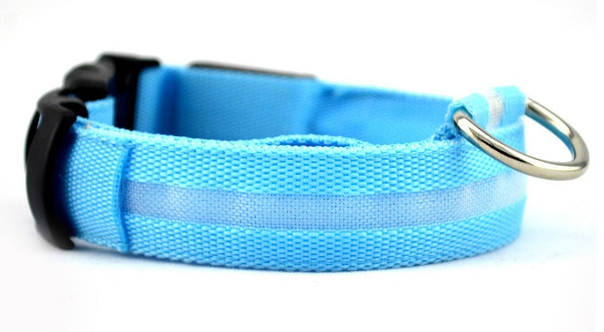 Nylon LED Pet Dog Luminous Collar, Flashing/Glow in Dark
