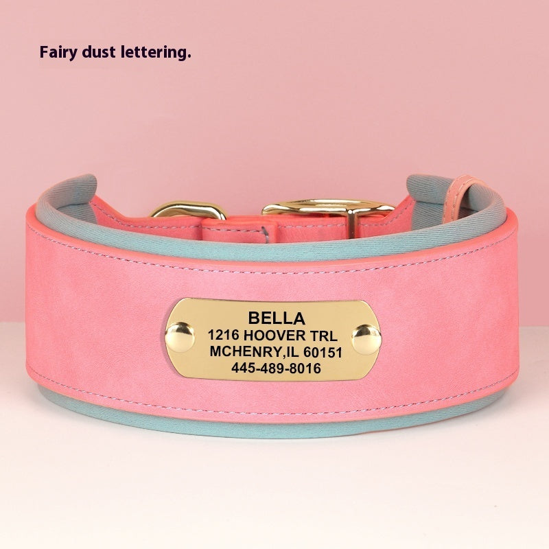 Widened Dog Collar With Anti Lock Lettering