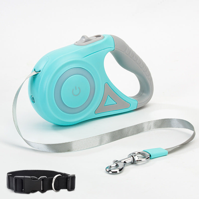 Retractable Leash With Light And Dog Collar For Small To Medium Dogs