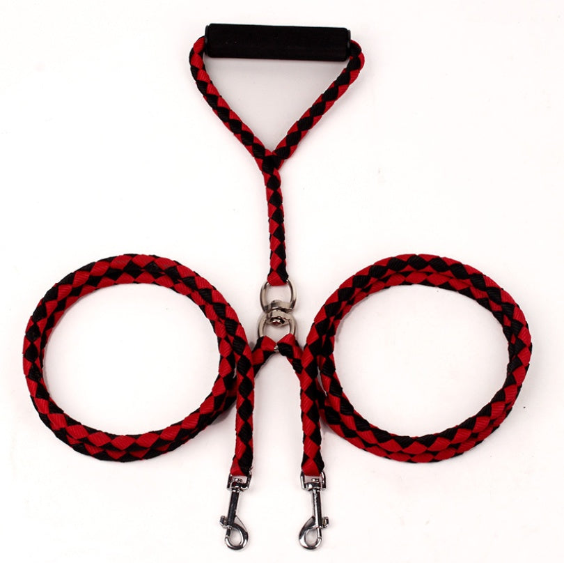 Double-ended, Hand-knitted, Braided Rope Dog Leash
