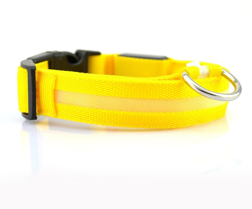 Nylon LED Pet Dog Luminous Collar, Flashing/Glow in Dark