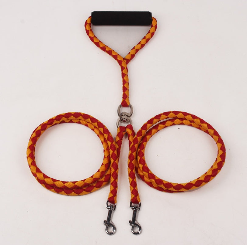 Double-ended, Hand-knitted, Braided Rope Dog Leash