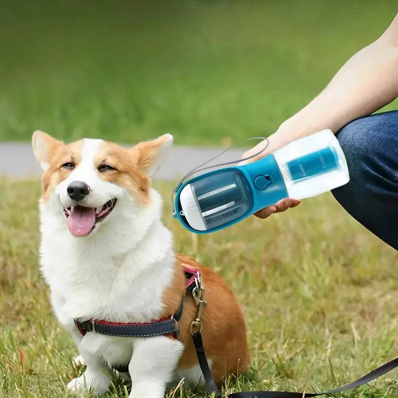Three-in-One Dog Water Cup, Food Container & Poop Bag Holder
