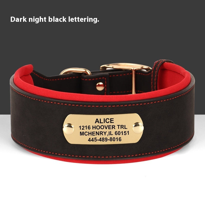 Widened Dog Collar With Anti Lock Lettering