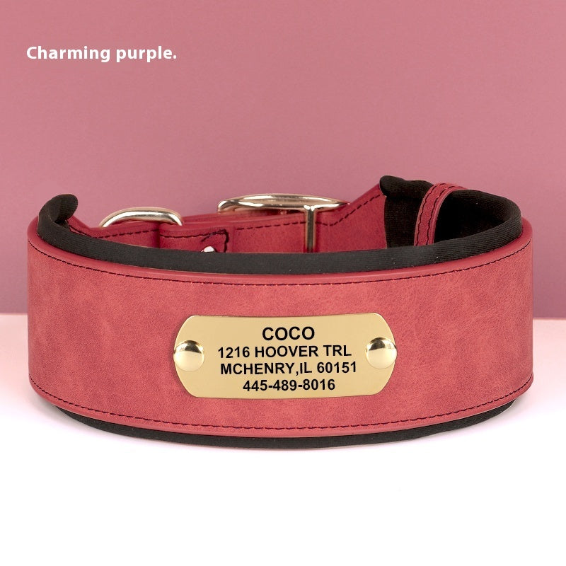Widened Dog Collar With Anti Lock Lettering