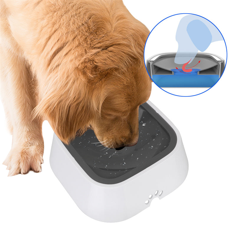 1.5L Dog Water Floating Bowl, Anti-Overflow, Slow Water Feeder
